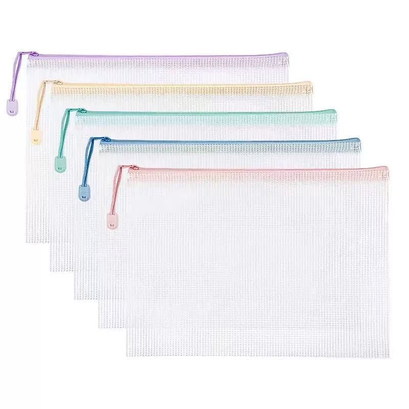 Document Organizer Folder - 6개입 A4 메쉬 지퍼 파우치 문서
