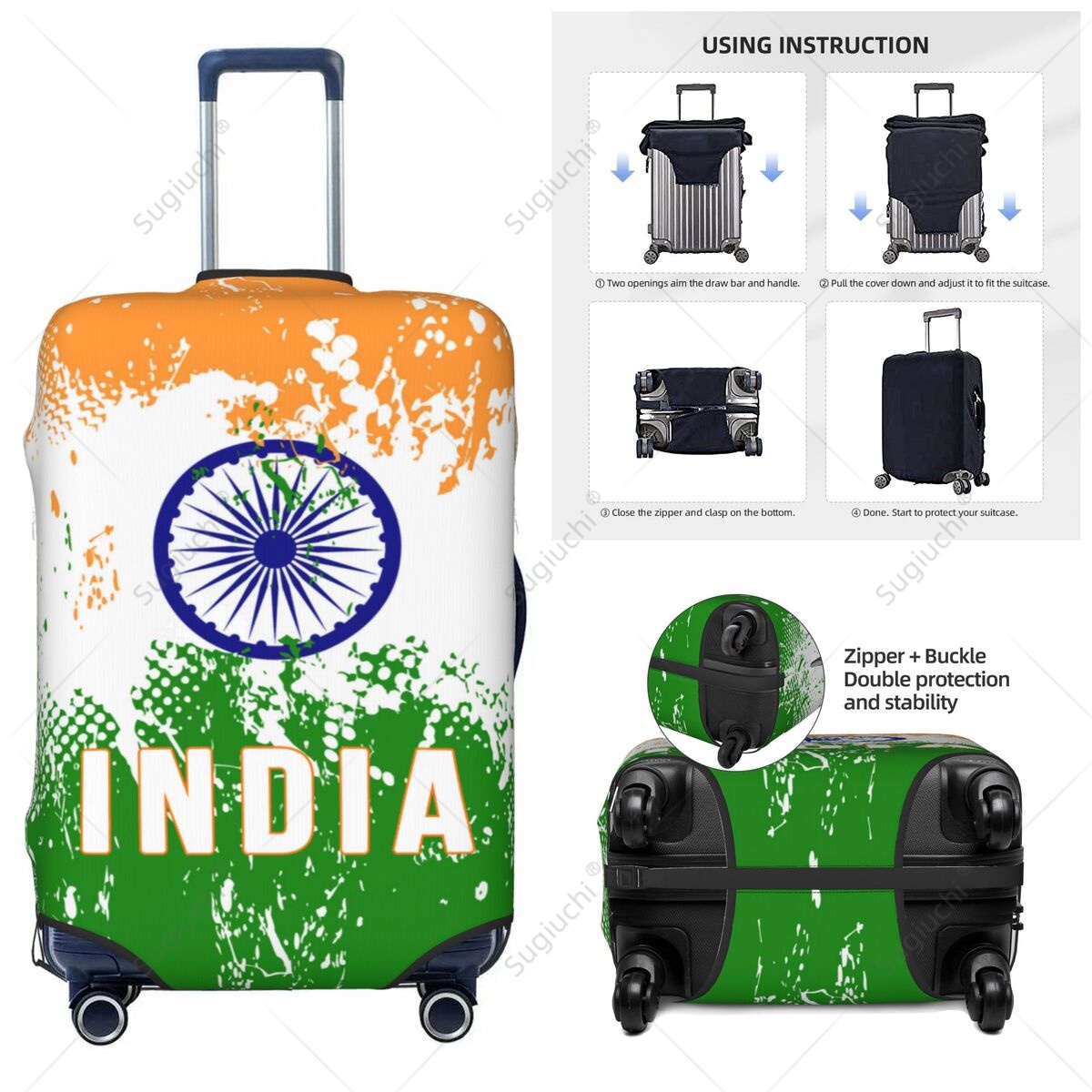 Travel Accessories India - 인도 국기 수하물 커버 여행 가방