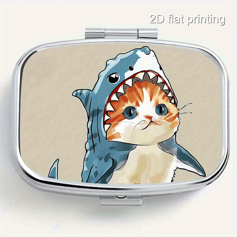 Accessories Travel Jewelry Box - 상어 고양이 패턴 프린트와 이중 수납공간이