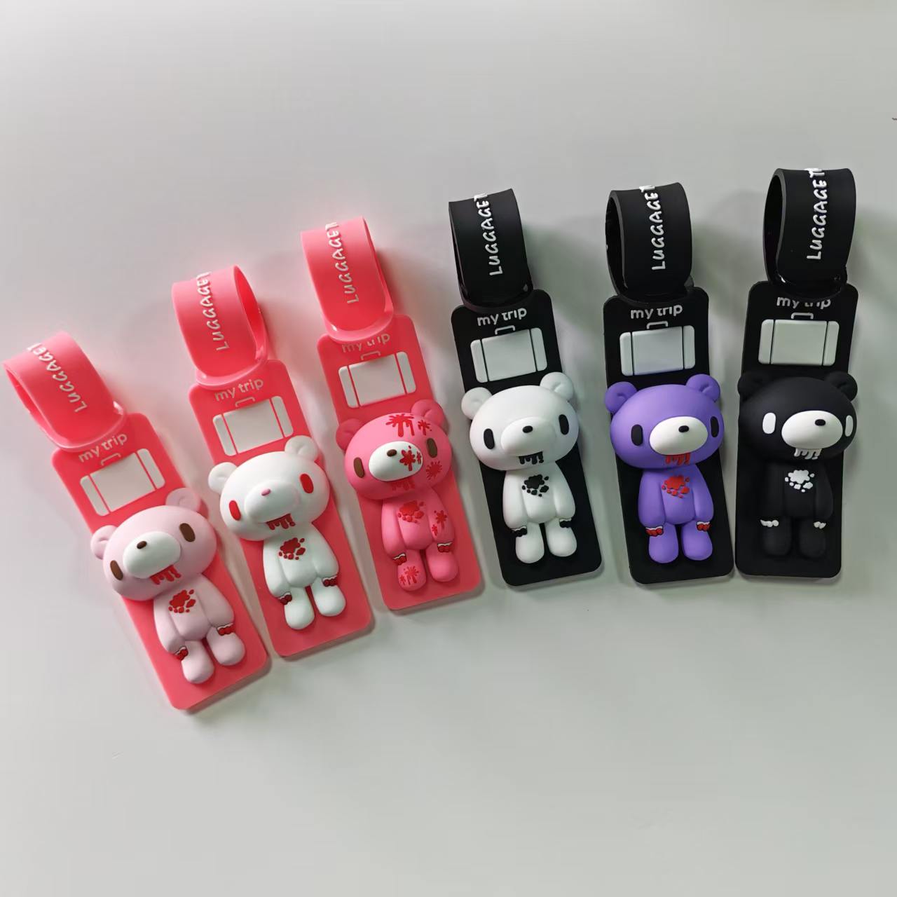 Luggage Strap Belt - 귀여운 만화 곰 실리콘 러기지 태그,