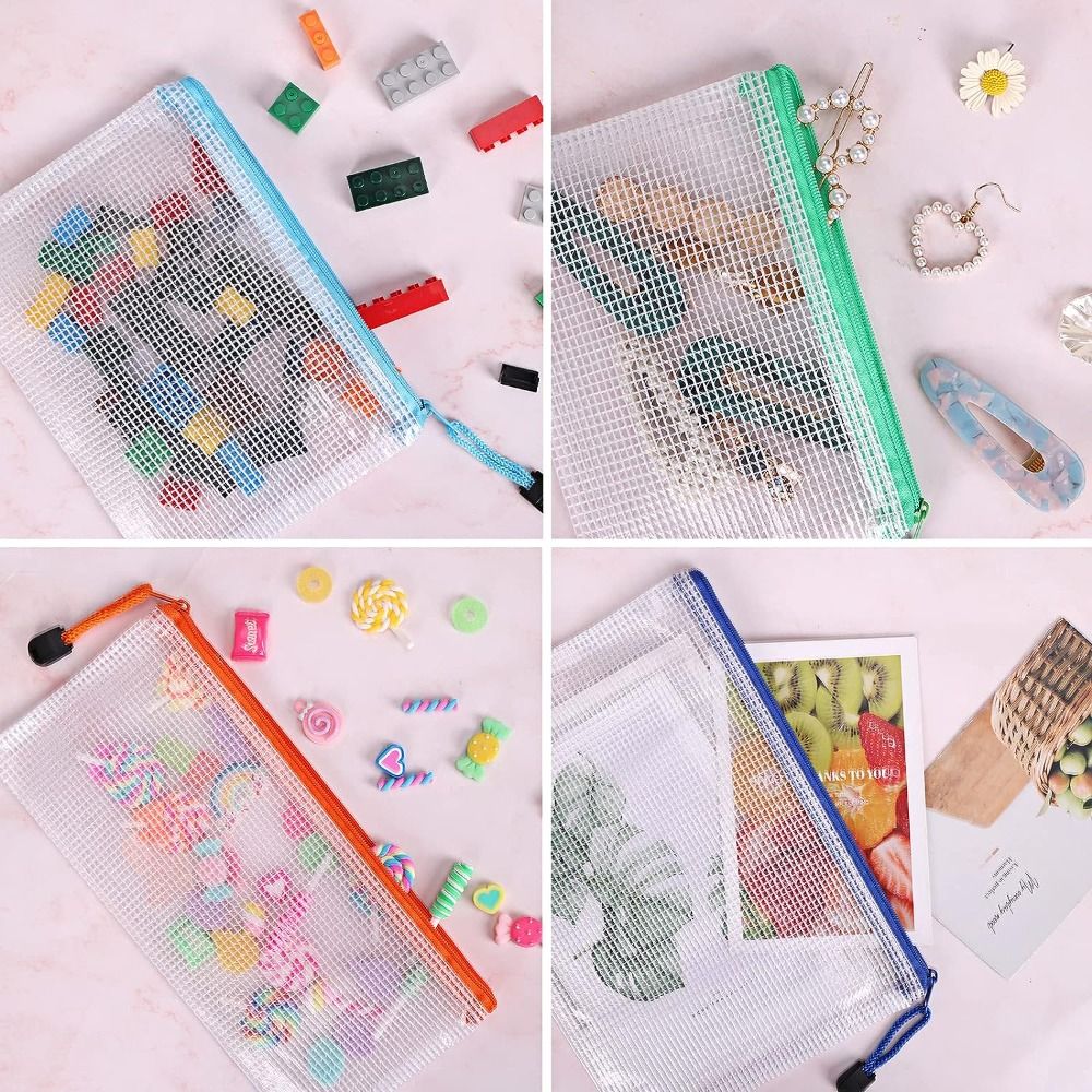 Document Organizer Folder - 화장품 메이크업 가방 메쉬 지퍼 주머니