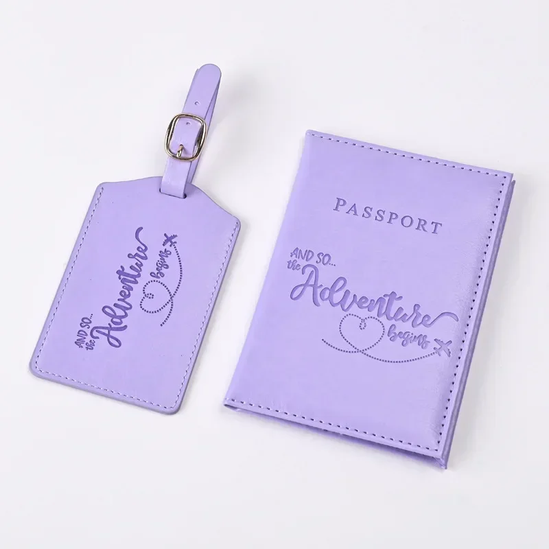 Travel Accessories Gear - 남녀공용 보라색 PU 가죽 여권 거치대,