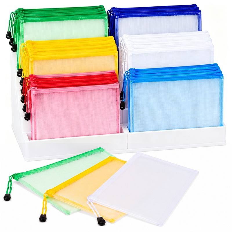 Document Organizer Folder - 5/20PCS A4/A5 메쉬 지퍼 파우치 가방
