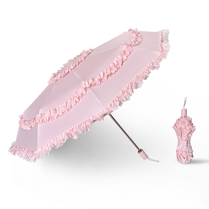 Travel Umbrella Compact - 빈티지 레이스 우산 접이식 여행용 우산