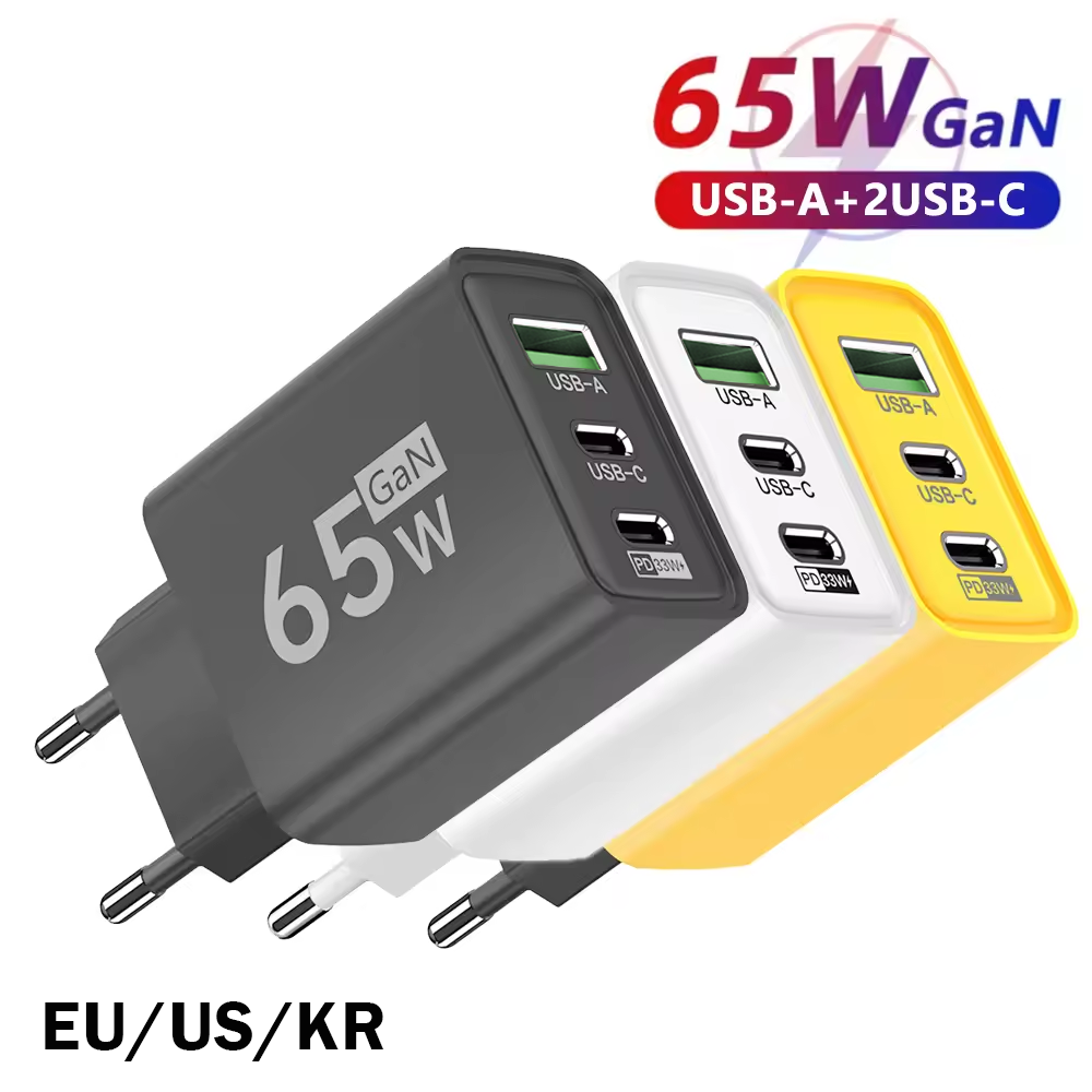 65W GaN USB C 벽면 충전기 3포트 PD 고속 - Travel Accessories Iphone 리뷰 및 가격