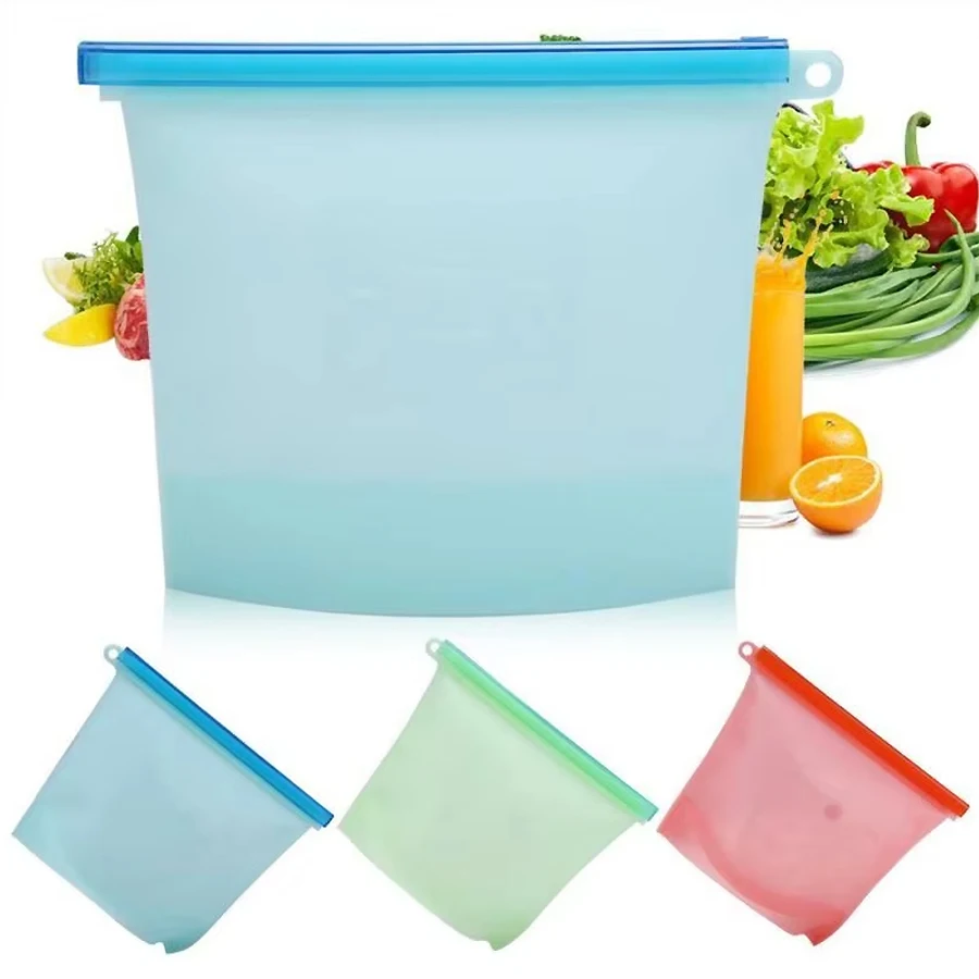 1000ml 재사용 가능한 실리콘 식품 등급 보관 가방 - Reusable Zip Bag 리뷰 및 가격