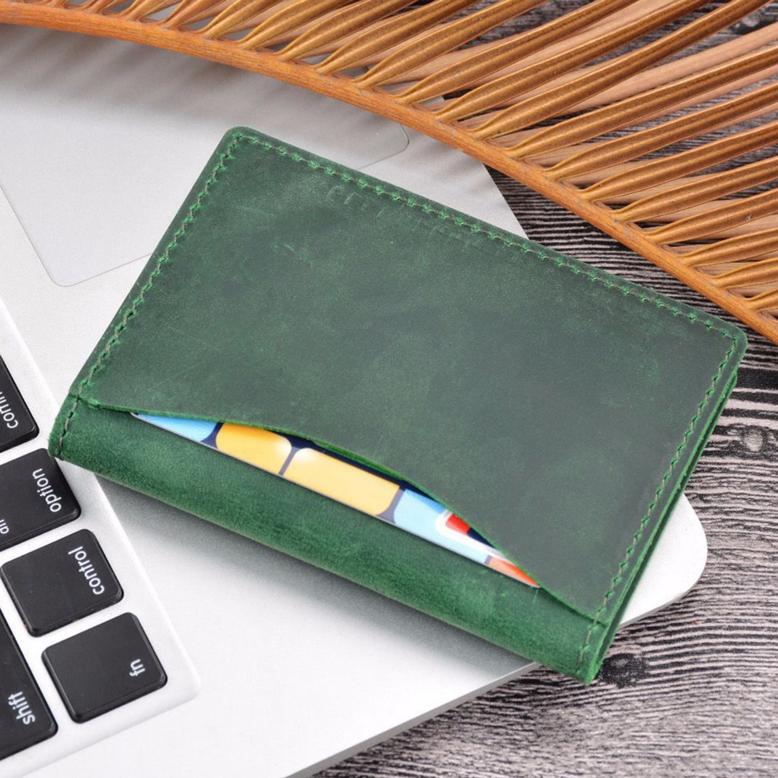 여성 남성을위한 정품 가죽 포켓 슬림 카드 홀더, 비즈 - Travel Wallet Slim 리뷰 및 가격