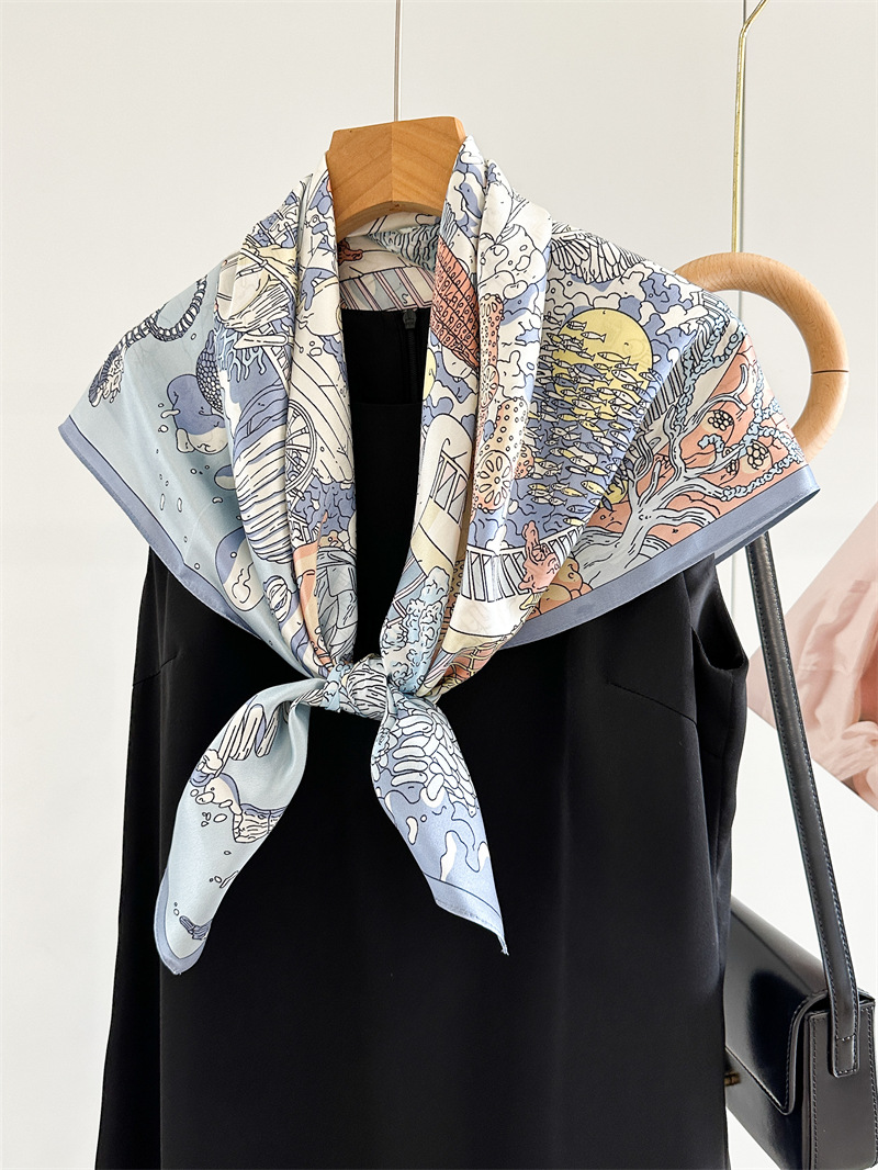 12MM 새틴 실크 스카프 여성용 90CM 숄 가방 벨 - Travel Hair Accessories 리뷰 및 가격