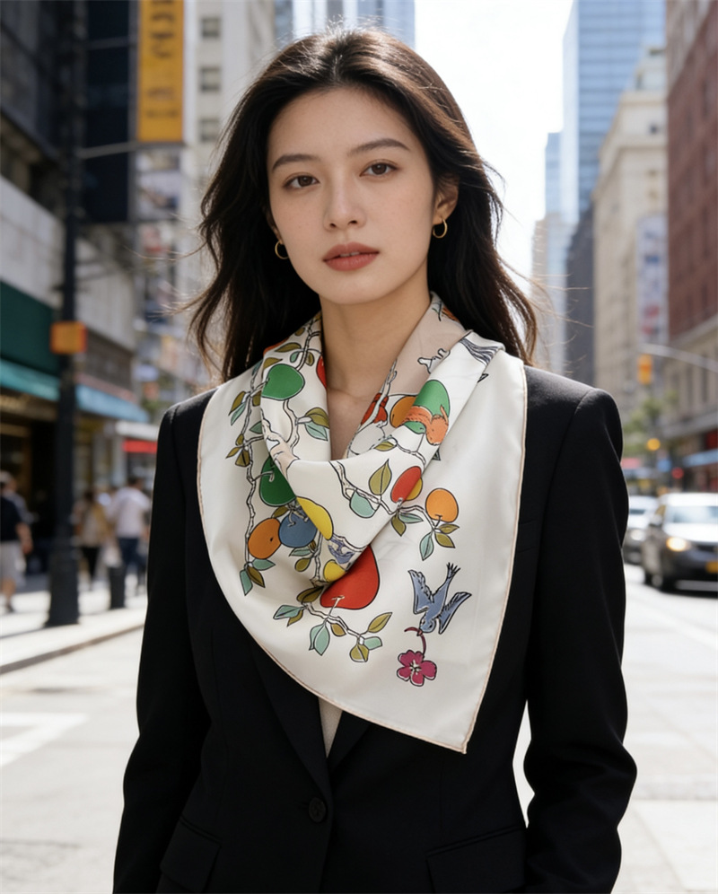 AB 페이스 프린트 실크 스카프 18MM 여성용 핸드롤 - Travel Hair Accessories 리뷰 및 가격