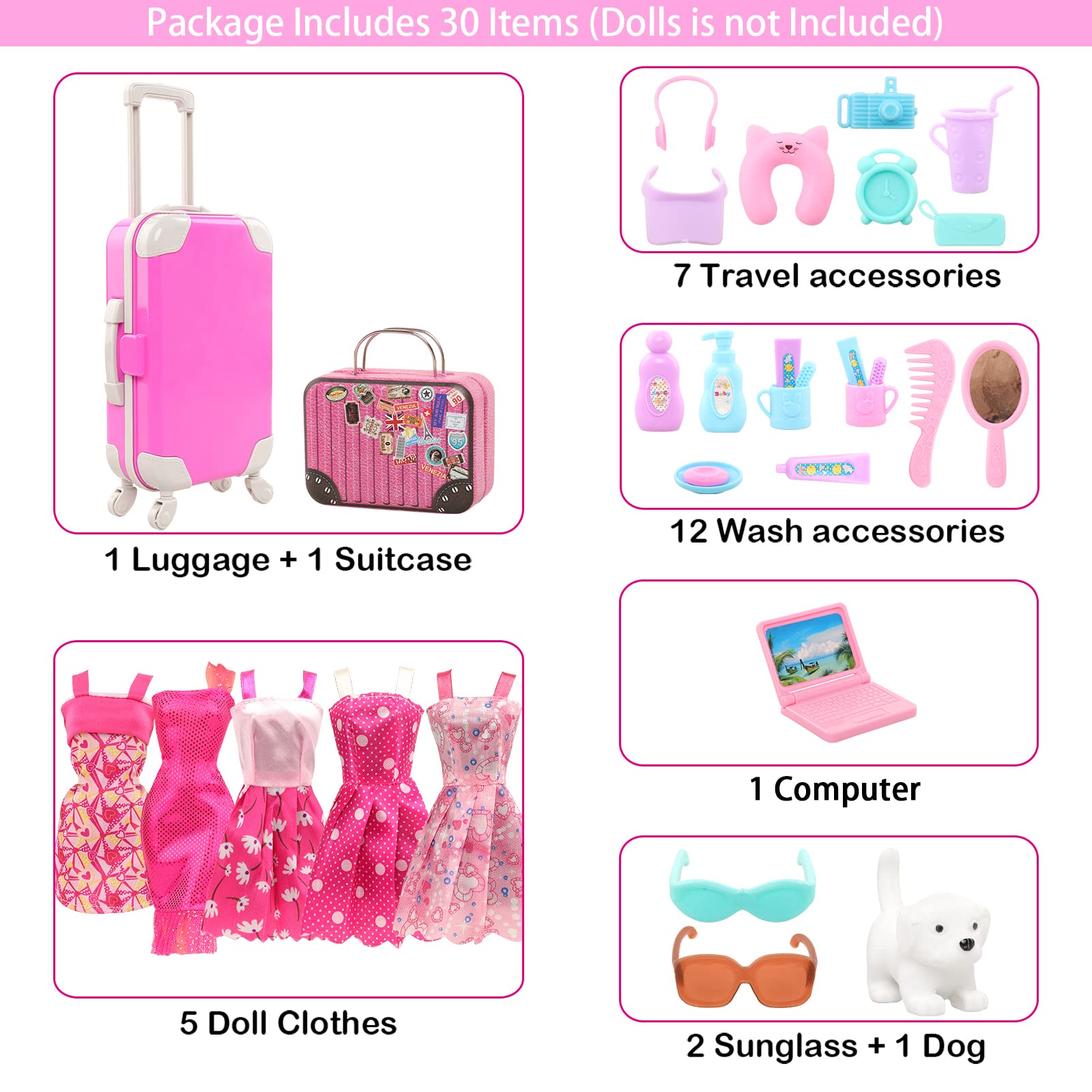 BARWA 여아용 인형 의류 및 액세서리 선물, 11. - Travel Accessories Kids 리뷰 및 가격