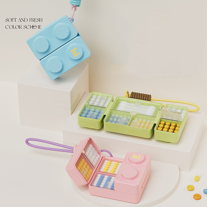 새로운 자석식 블록 약통 휴대용 여행용 플라스틱 약 보 - Accessories Travel Jewelry Box 리뷰 및 가격