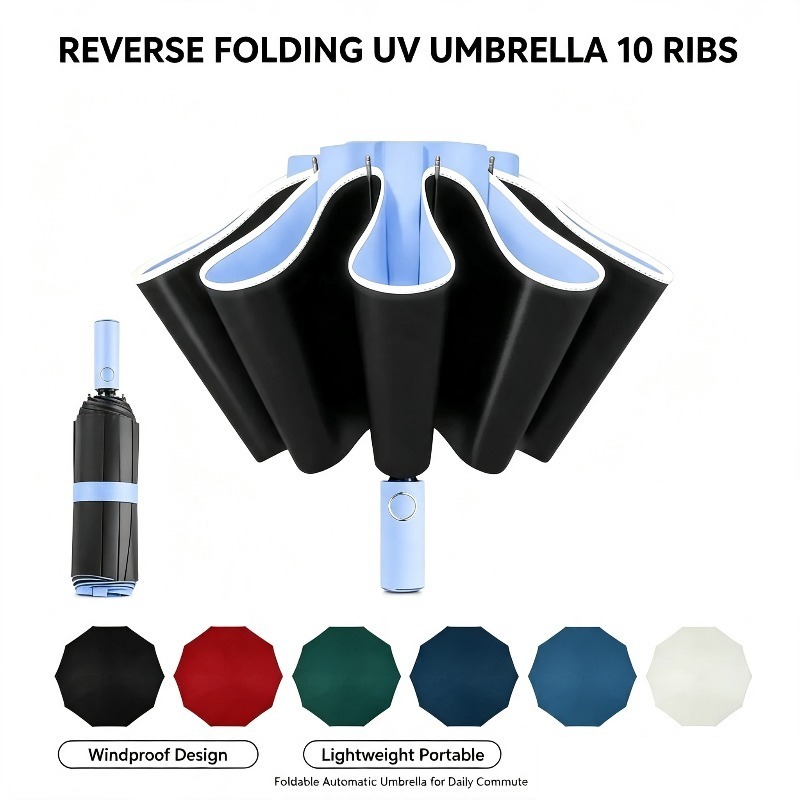 자동 UV 차단 우산 10개 갈비뼈 역방향 접이식 컴팩 - Travel Umbrella Compact 리뷰 및 가격