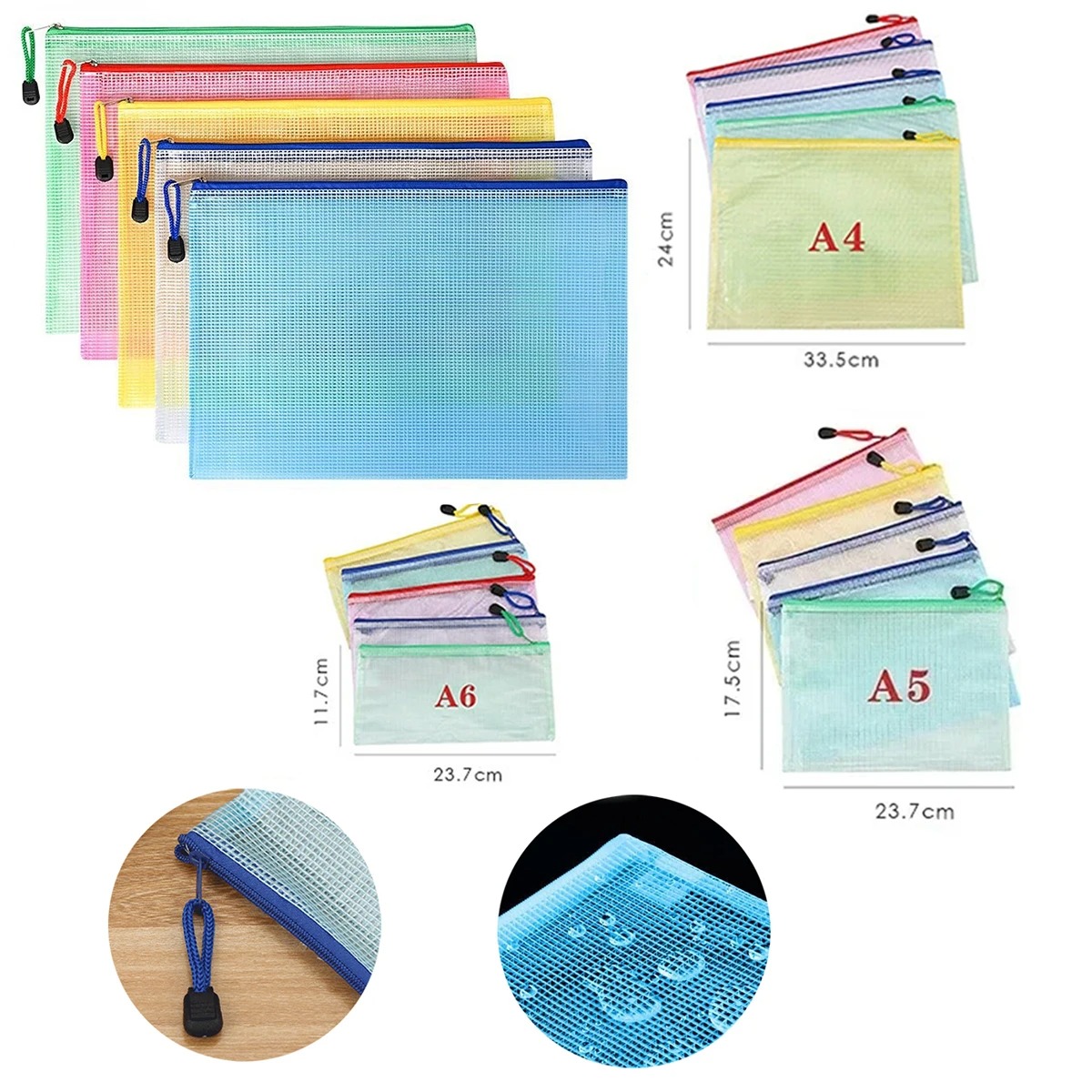 5-100PCS 문구류 보관 폴더 파일 메쉬 지퍼 파우 - Document Organizer Folder 리뷰 및 가격