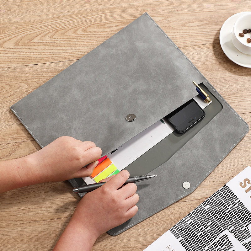 A4 PU 가죽 서류 가방 (펜 슬롯 포함) 금속 스냅 - Document Organizer Folder 리뷰 및 가격