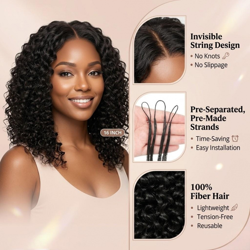 워터 웨이브 합성 깃털 크로셰 16인치 50가닥 인비저 - Travel Hair Accessories 리뷰 및 가격