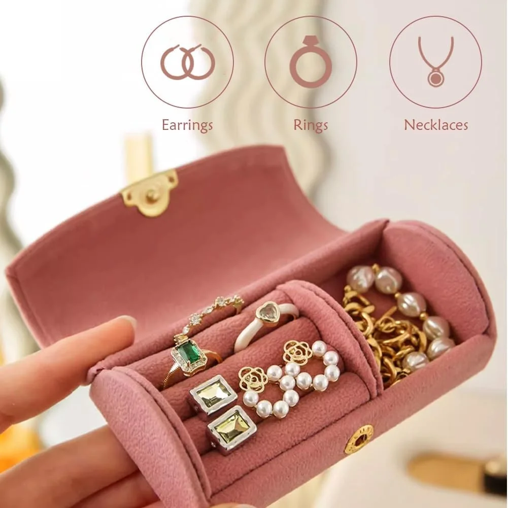 휴대용 벨벳 보석함 작은 정리함 반지 귀걸이 보석 보관 - Accessories Travel Jewelry Box 리뷰 및 가격