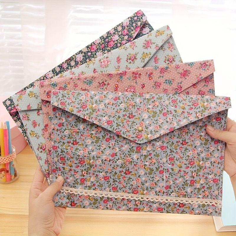 1PC A4 파일 폴더 우아한 작은 꽃 패브릭 종이 홀 - Document Organizer Folder 리뷰 및 가격