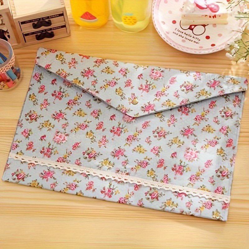 1PC A4 파일 폴더 우아한 작은 꽃 패브릭 종이 홀 - Document Organizer Folder 리뷰 및 가격